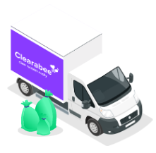Clearabee van with bags